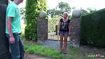 Mature German Woman Discovers Her Son Masturbating In The Garden And Joins In For Sexual Activity